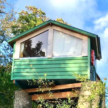 Tree house and shepherds hut