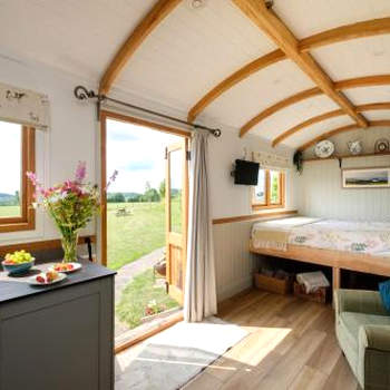 The Acorn - Luxury Shepherds Hut hot tub panoramic views