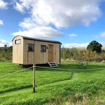 Shepherd's Huts in Barley Meadow at Spring Hill Farm